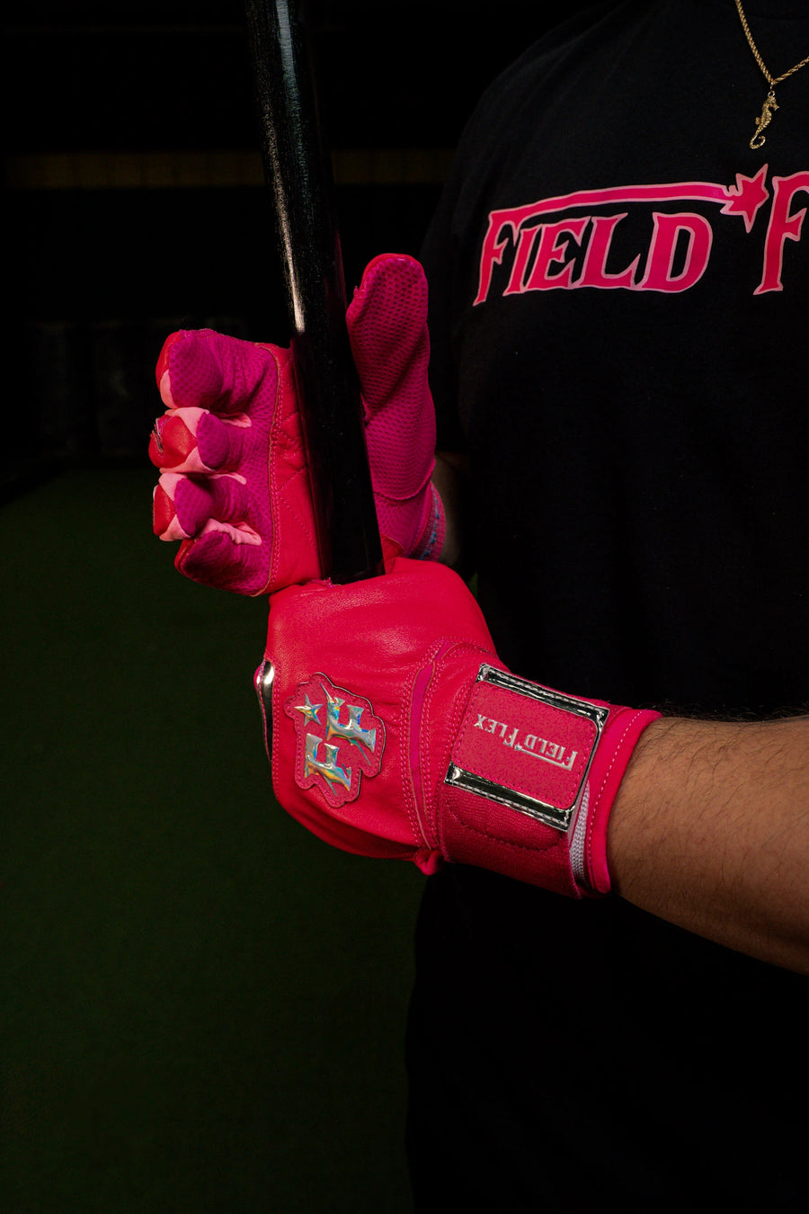 Hot Pink / Baby Pink Field Flex Batting Gloves