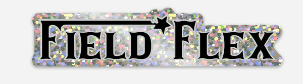 Field Flex Black Logo Glitter Sticker