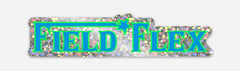 Field Flex Sky Blue & Neon Green Logo Sticker