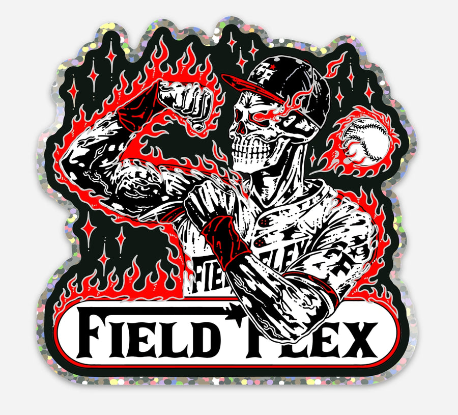 Field Flex Red Skull Logo Sticker